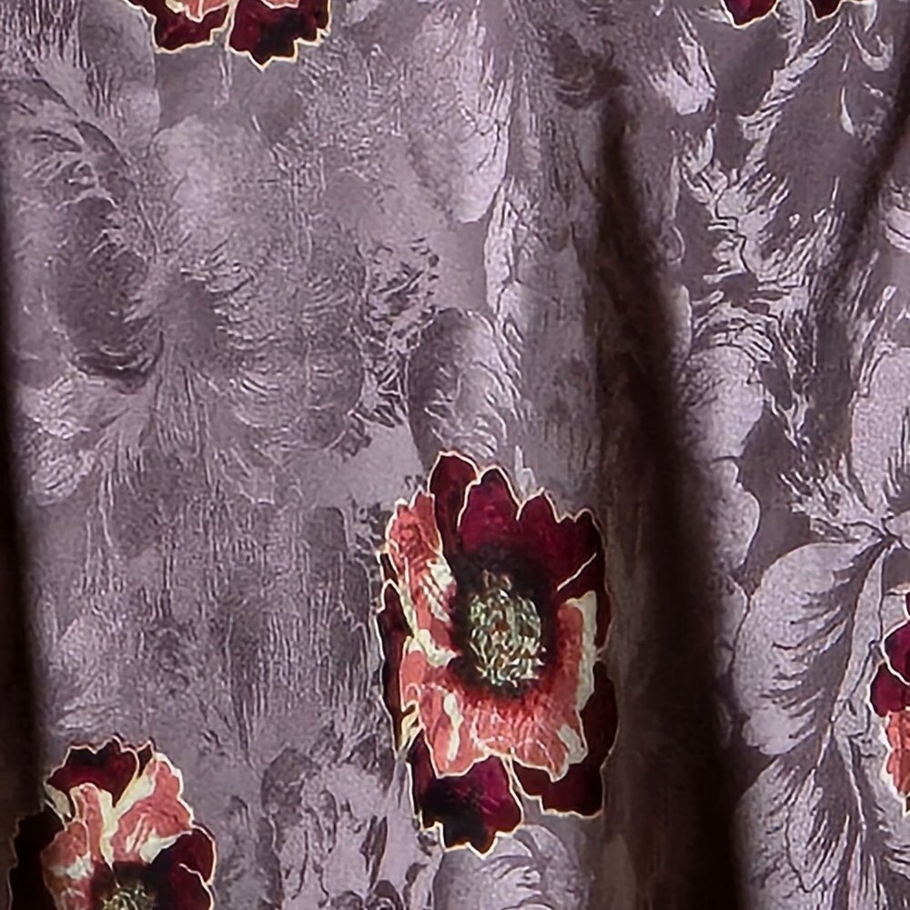100% Silk Floral Chemise Nightgown Size M Purple Slip Cami Lingerie - Picture 7 of 10